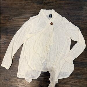 Bobeau Ivory Open Front Cardigan